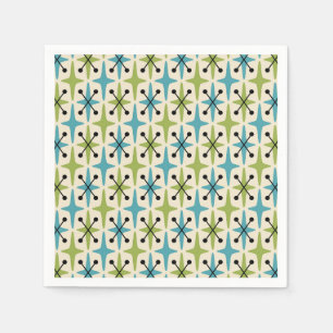 Mid Century Modern Starburst Pattern Napkin
