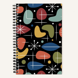 Mid Century Modern Starburst Pattern Notebook