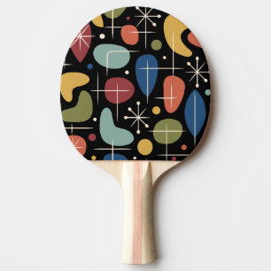 Mid Century Modern Starburst Pattern Ping Pong Paddle