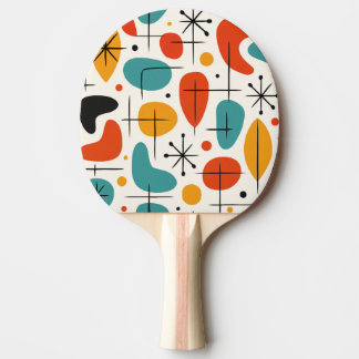 Mid Century Modern Starburst Pattern Ping Pong Paddle