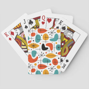 Mid Century Modern Starburst Pattern Playing Cards