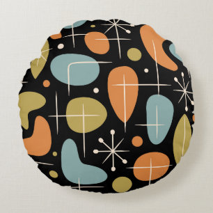 Mid Century Modern Starburst Pattern Round Cushion