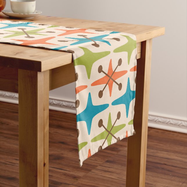 Mid Century Modern Starburst Pattern Short Table Runner (In Situ)