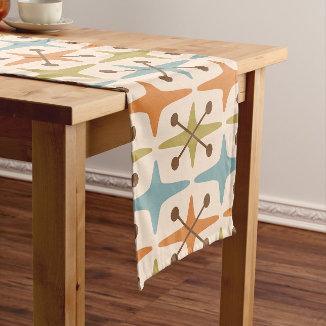 Mid Century Modern Starburst Pattern Short Table Runner (In Situ)