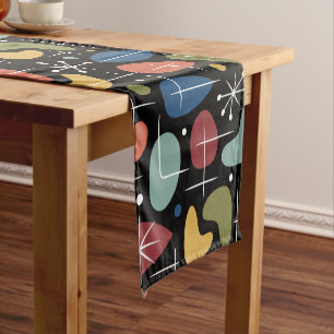 Mid Century Modern Starburst Pattern Short Table Runner