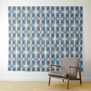 Mid Century Modern Starburst Pattern Tapestry