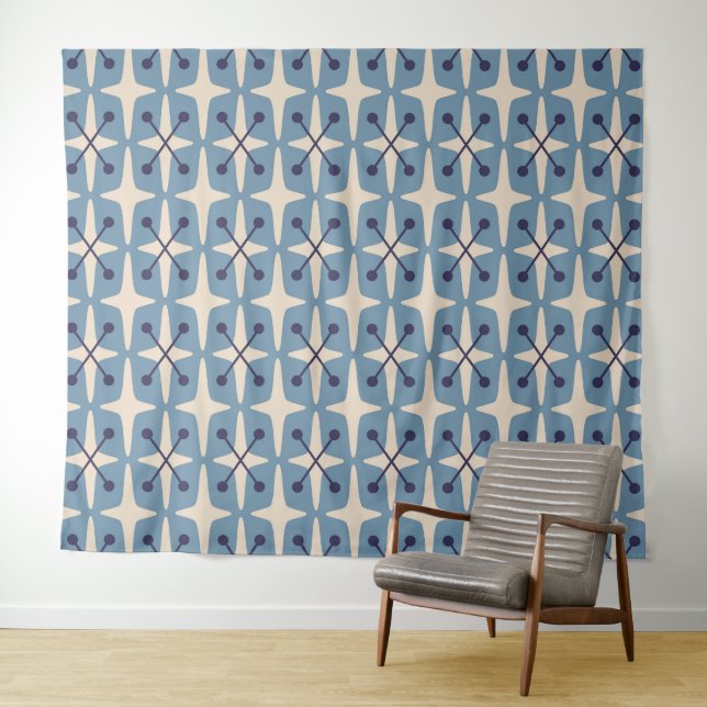 Mid Century Modern Starburst Pattern Tapestry (In Situ (Horizontal))
