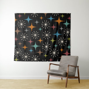 Mid Century Modern Starburst Pattern Tapestry