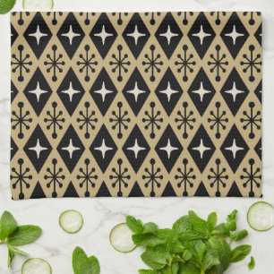 Mid-Century Modern Starburst Pattern Tea Towel