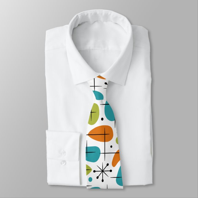 Mid Century Modern Starburst Pattern Tie (Tied)