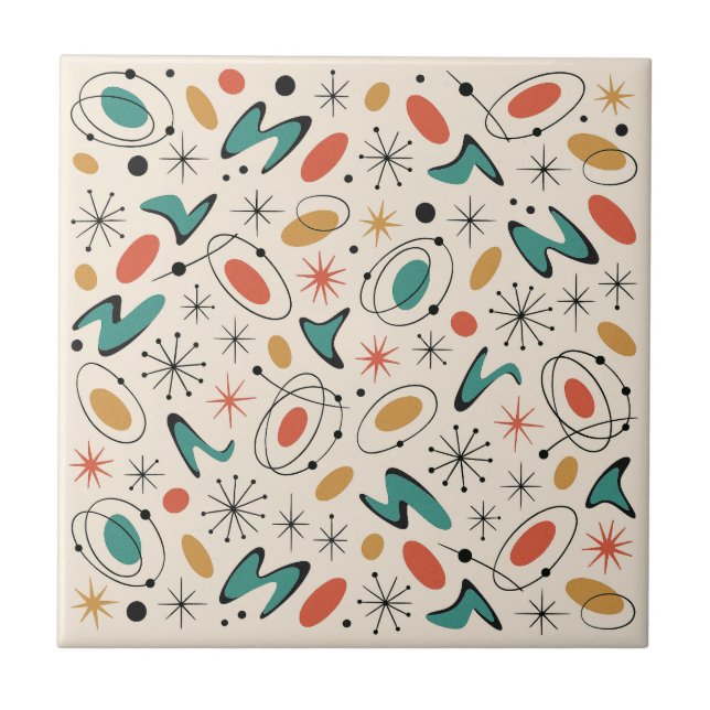 Mid Century Modern Starburst Pattern Tile (Front)