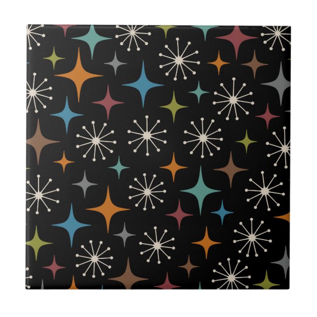 Mid Century Modern Starburst Pattern Tile (Front)