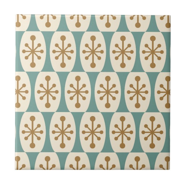 Mid Century Modern Starburst Pattern Tile (Front)