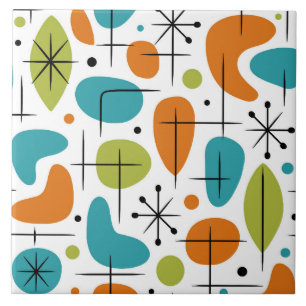 Mid Century Modern Starburst Pattern Tile