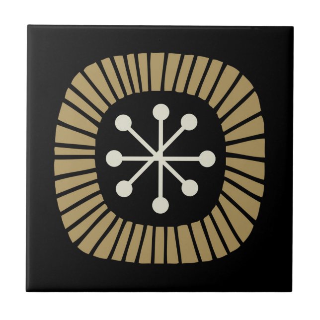 Mid Century Modern Starburst Pattern Tile (Front)
