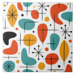 Mid Century Modern Starburst Pattern Tile<br><div class="desc">Colourful Mid Century Modern Atomic Age Starburst Googie Pattern.</div>