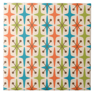 Mid Century Modern Starburst Pattern Tile