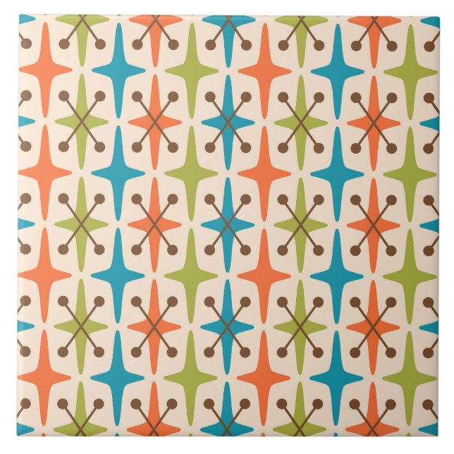 Mid Century Modern Starburst Pattern Tile (Front)
