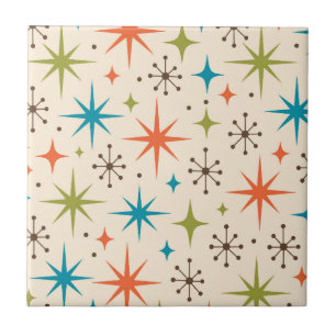 Mid Century Modern Starburst Pattern Tile