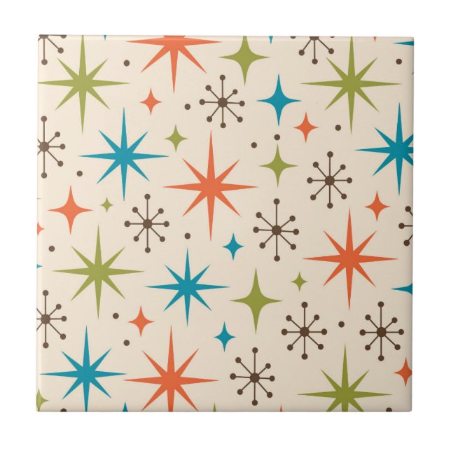 Mid Century Modern Starburst Pattern Tile (Front)