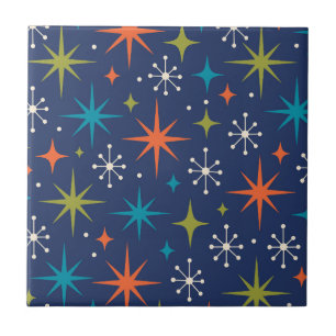 Mid Century Modern Starburst Pattern Tile