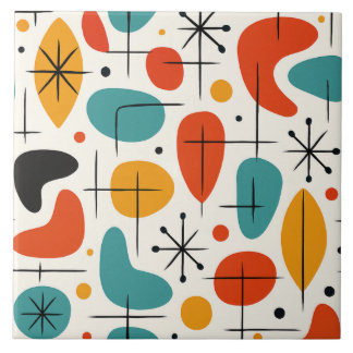 Mid Century Modern Starburst Pattern Tile