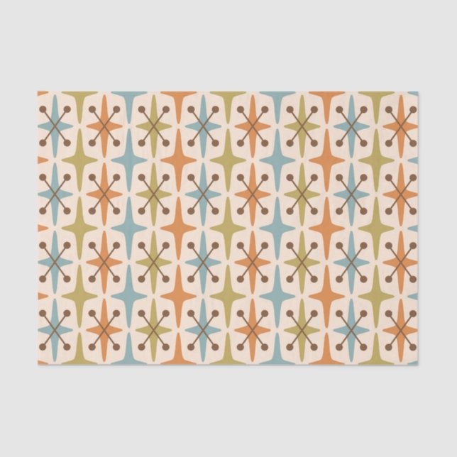 Mid Century Modern Starburst Pattern Tissue Paper (Front)