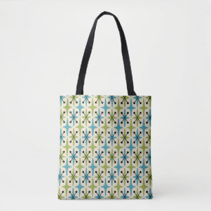 Mid Century Modern Starburst Pattern Tote Bag