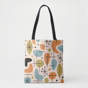 Mid Century Modern Starburst Pattern Tote Bag
