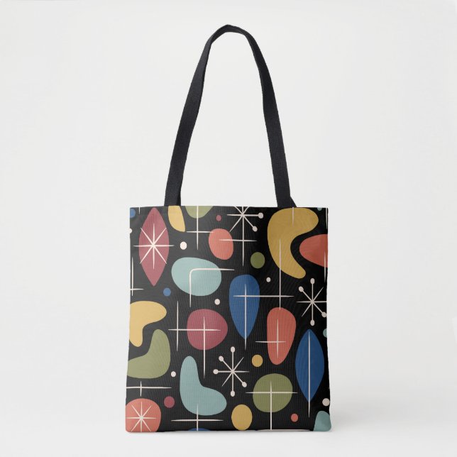 Mid Century Modern Starburst Pattern Tote Bag (Front)