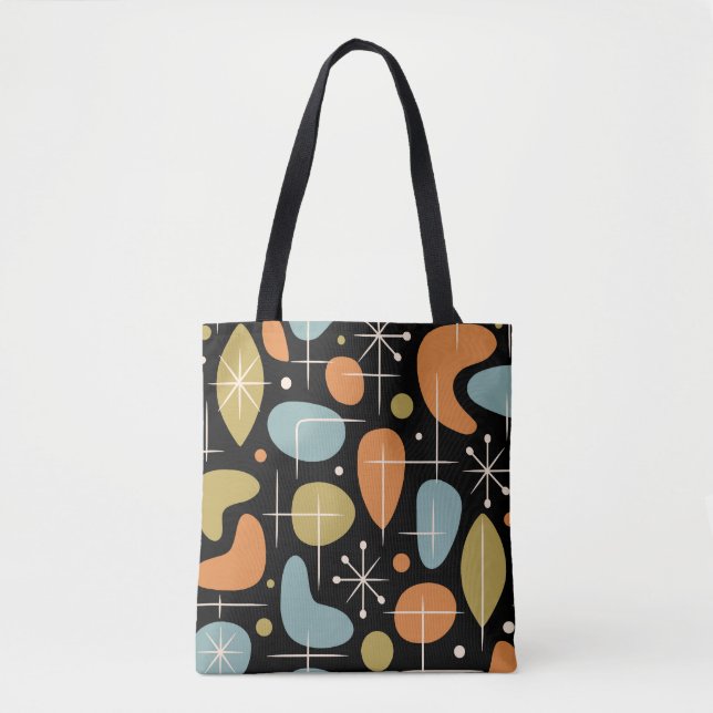Mid Century Modern Starburst Pattern Tote Bag (Front)