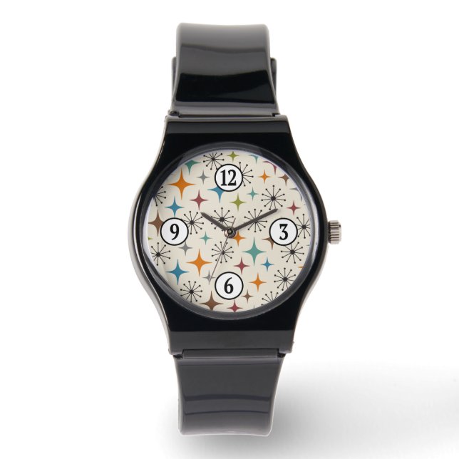 Mid Century Modern Starburst Pattern Watch (Front)