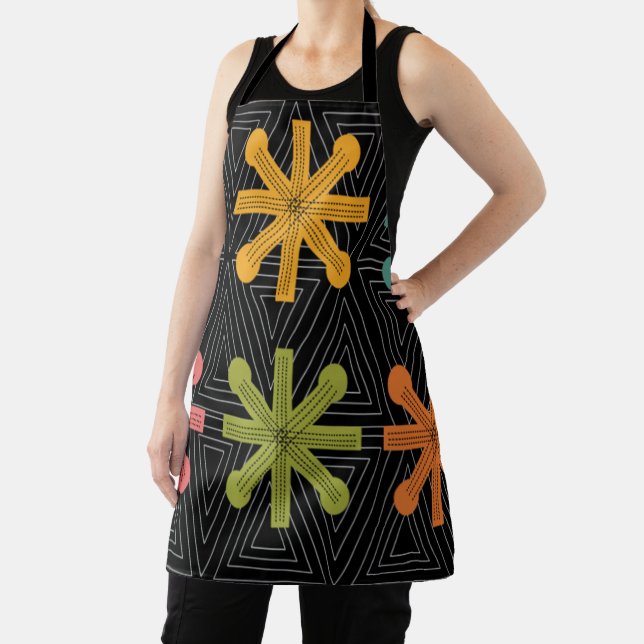 Mid-Century Modern Starburst Quilt Apron (Insitu)