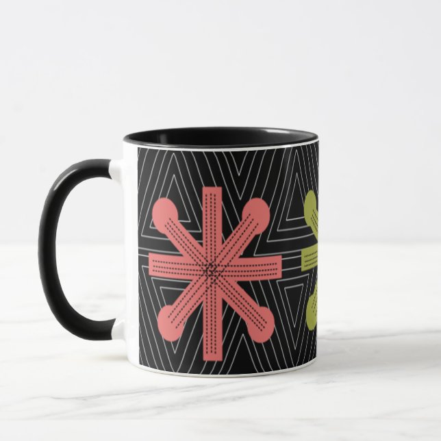 Mid-Century Modern Starburst Quilt  Mug (Left)