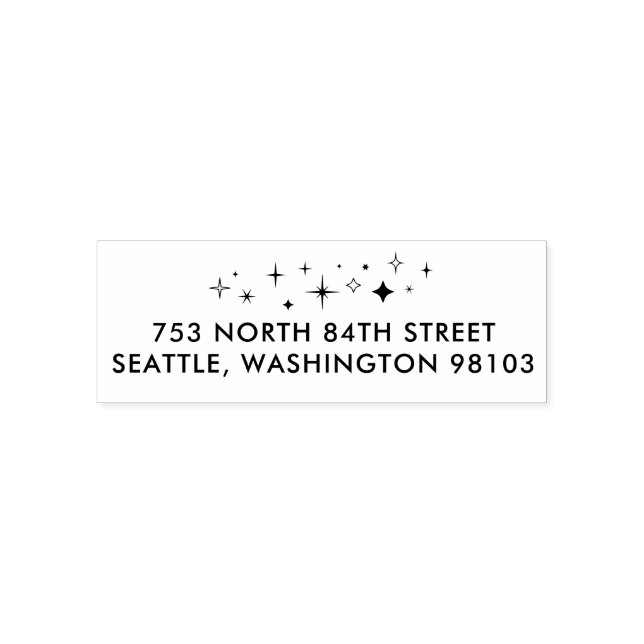 Mid-Century Modern Starburst Return Address Stamp (Design)