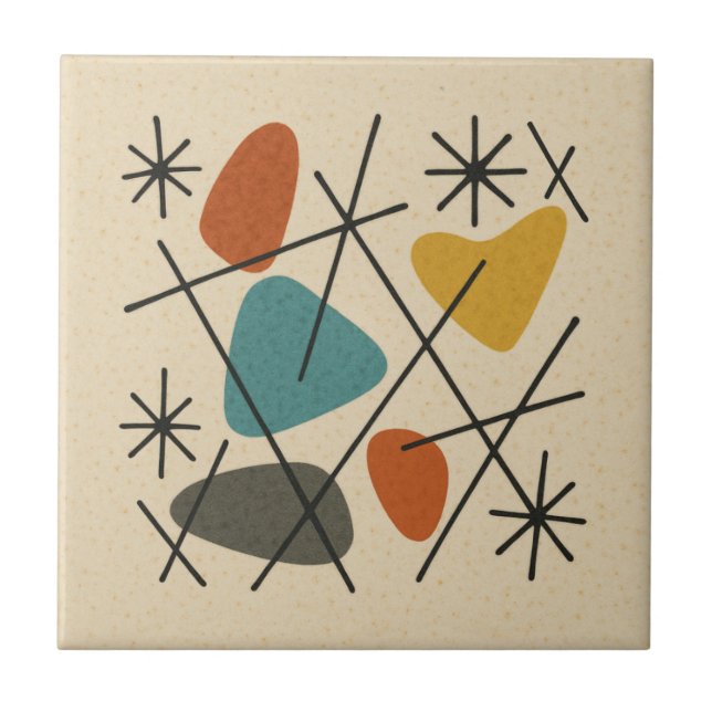 Mid Century Modern Starburst Tile (Front)