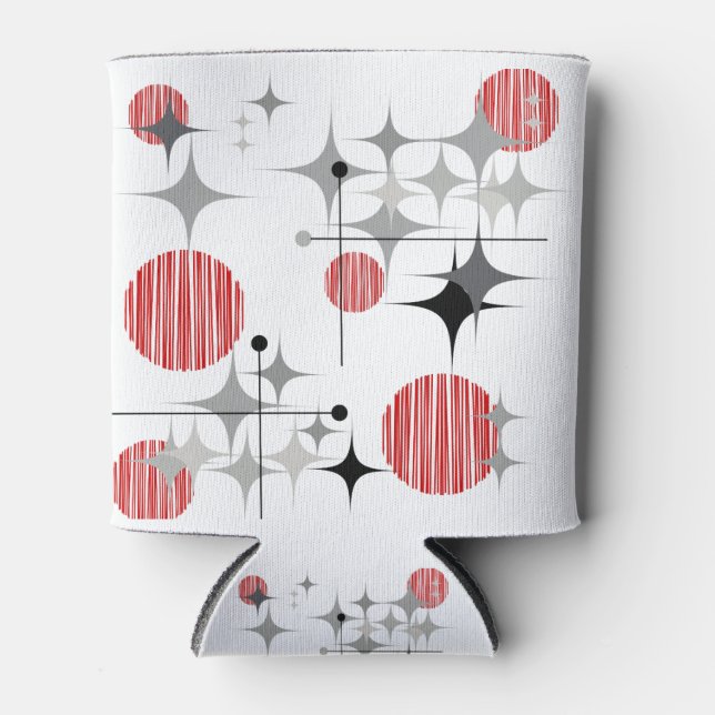 Mid Century Modern Starbursts and Globes Can Cooler (Front)