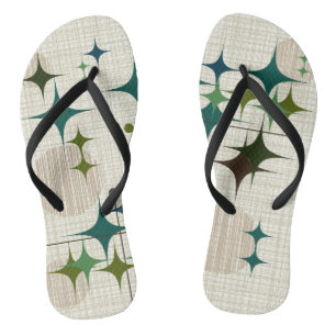 Mid Century Modern Starbursts and Globes Jandals
