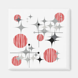 Mid Century Modern Starbursts and Globes Magnet
