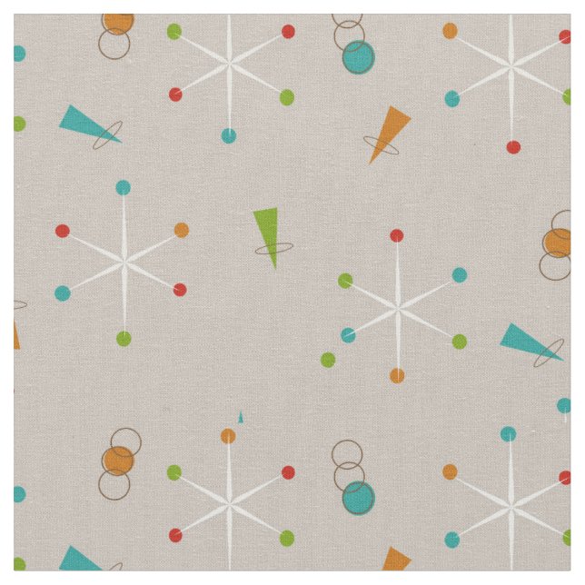 Mid-Century Modern Starbursts Fabric (Close Up)
