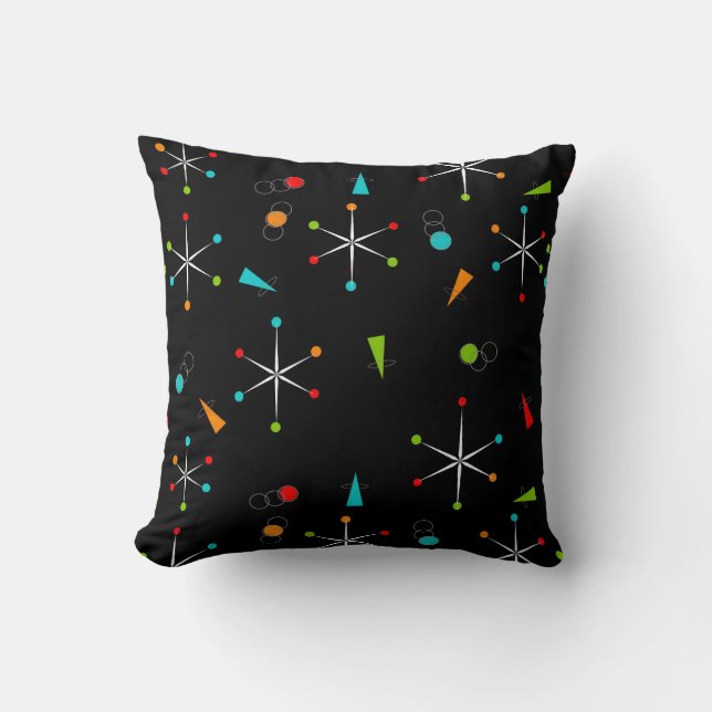 Mid-Century Modern Starbursts llj Cushion (Front)
