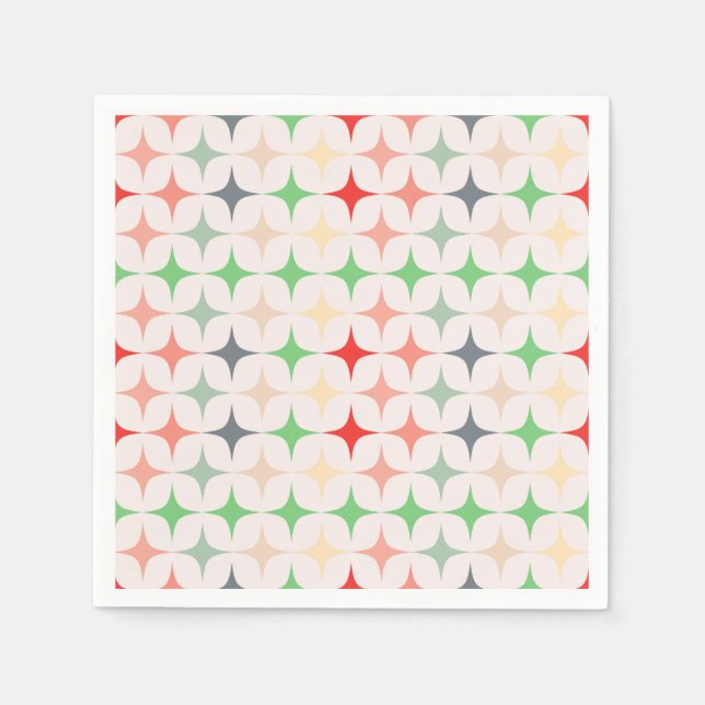 Mid-Century Modern Stars Napkin (Front)
