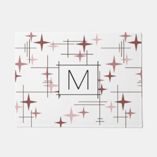 Mid Century Modern Stars Pink Doormat