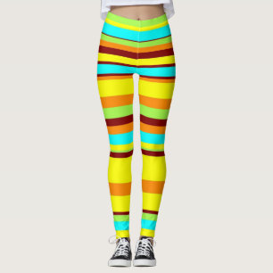 Mid-Century Modern Stripe Stretch Pants Leggings