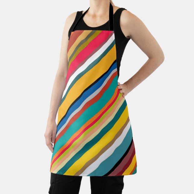 Mid-Century Modern Stripes Apron (Insitu)