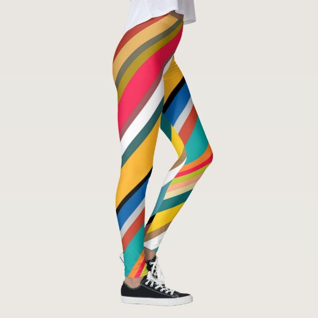 Mid-Century Modern Stripes  Leggings (Right)