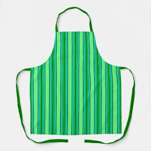 Mid-Century Modern Stripes, Lime Green and Aqua Apron