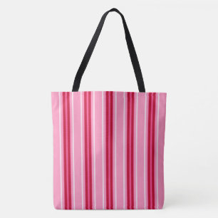 Mid-Century Modern Stripes, Pink and  Burgundy Tote Bag