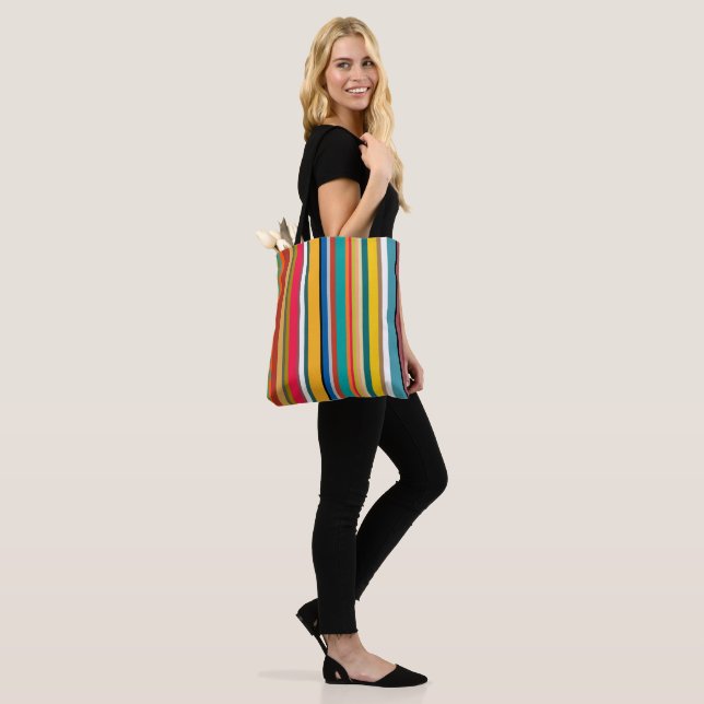 Mid-Century Modern Stripes  Tote Bag (On Model)
