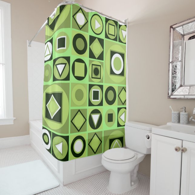 Mid-Century Modern Style 17 Shower Curtain (In Situ)